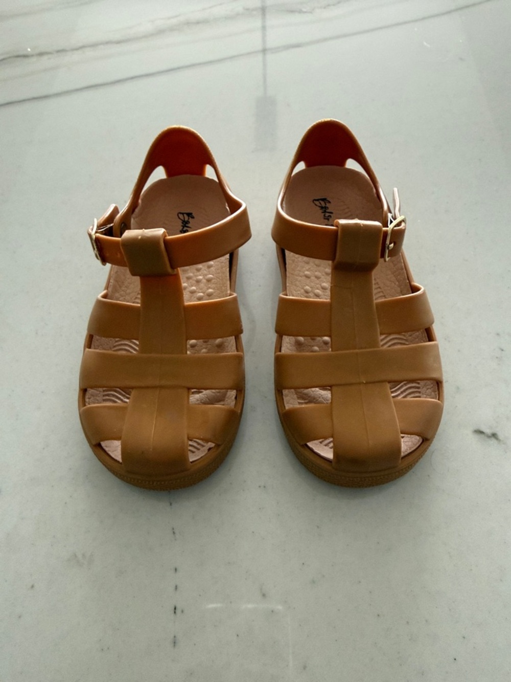 Blowfish Kids Tan Closed-Toe Strappy Sandals with Buckle